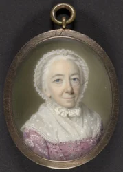 Portrett av en eldre dame, 1767 (kroppsfarge og wc på elfenben)